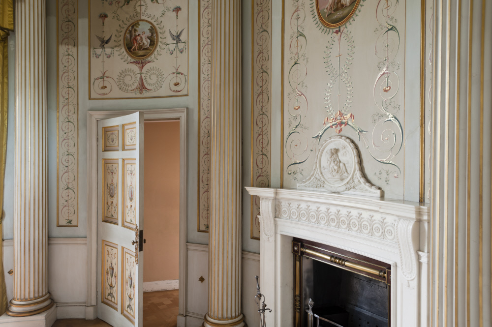 The Boudoir at Attingham Park, Shropshire. The Boudoir was designed by the architect Henry Holland in the 1780s.