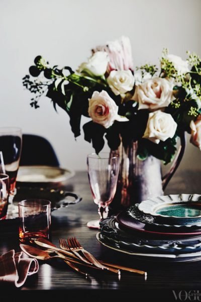 {pale roses & glittery walls in vogue living australia}
