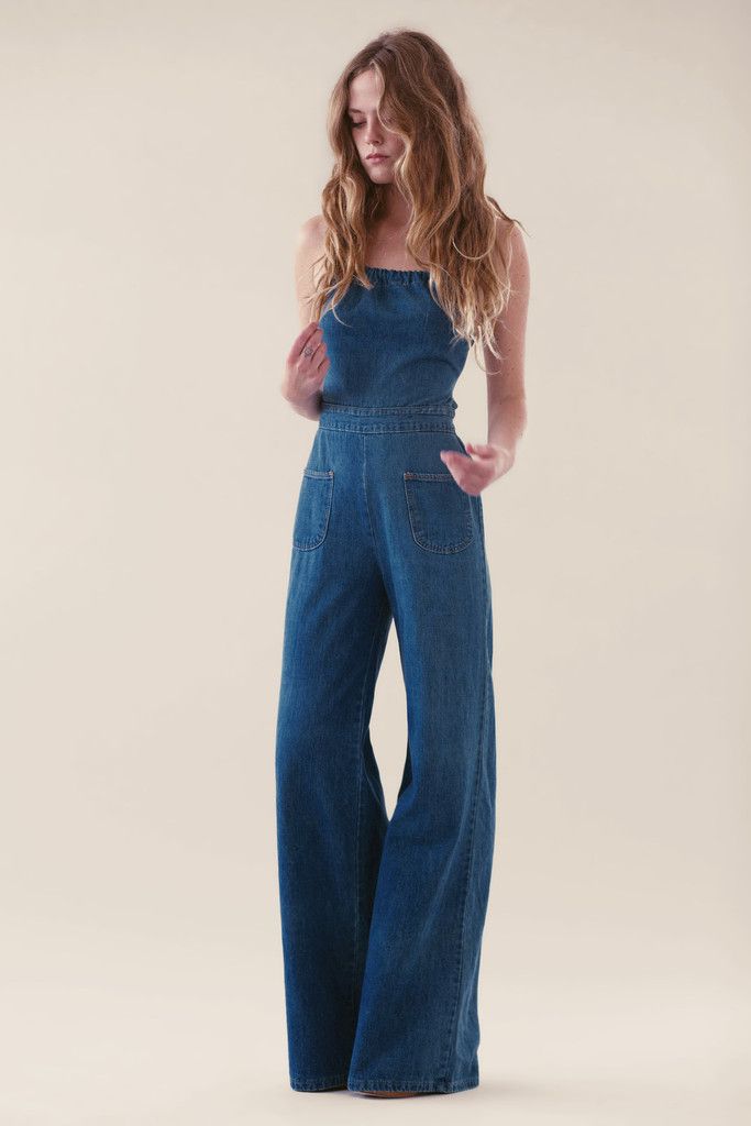 overall flare jeans