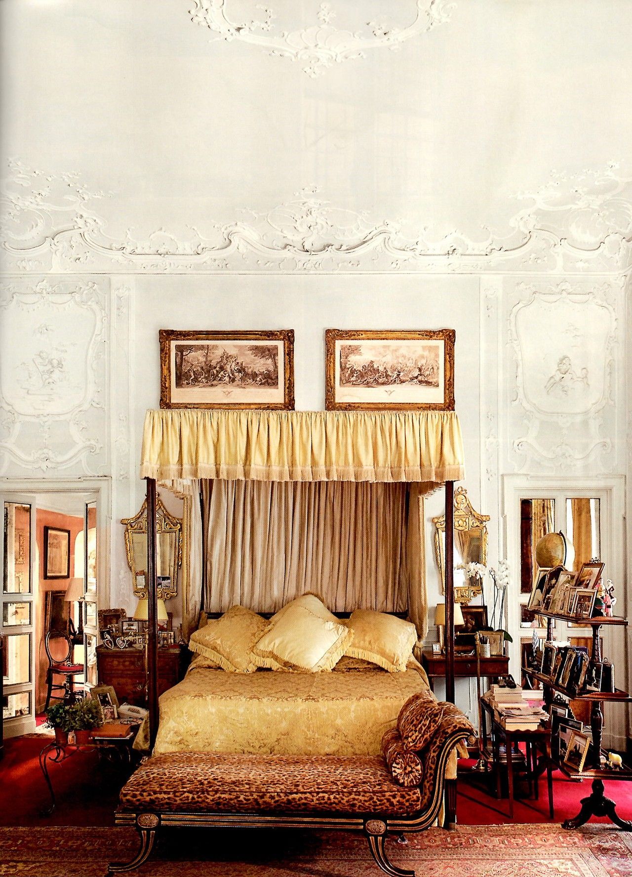 Décor Inspiration: Velvet, Check, Leopard Print & Stucco in Architectural Digest Italia