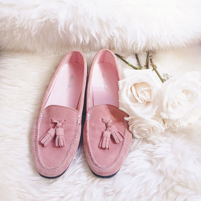 Belgrave Crescent Pink Suede Tassel Loafers Millennial Pink This Is Glamorous