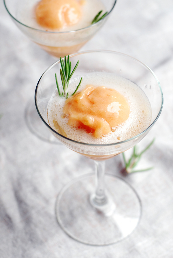 In the Kitchen | Late-Week Cocktail: Peach Sorbet & Prosecco