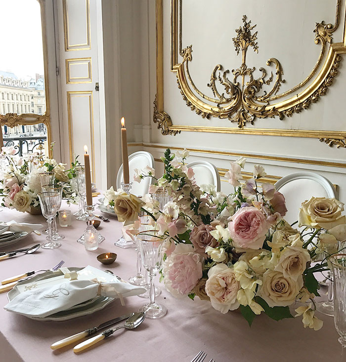 Table Setting Inspiration: Romantic Soft Colours & Gilded Boiserie