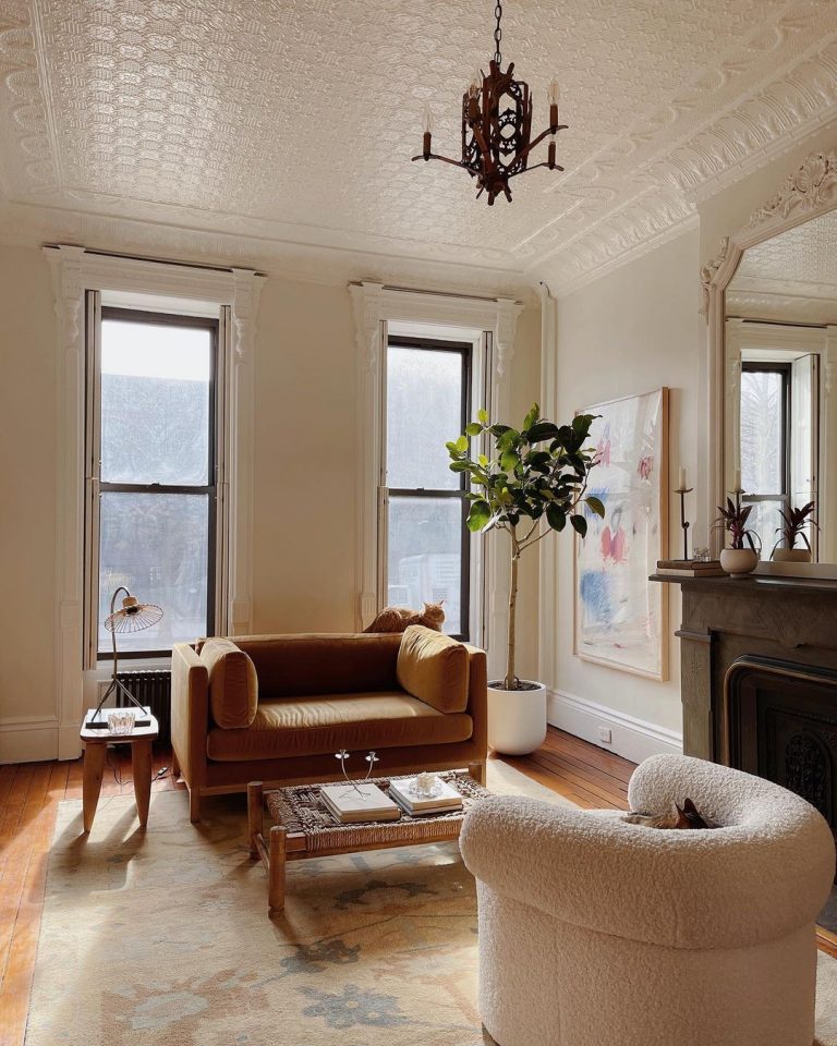 A Bright & Airy Brooklyn Apartment with Gilded Mirrors