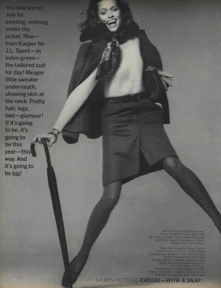 Lauren Hutton By Richard Avedon For Us Vogue August 1973